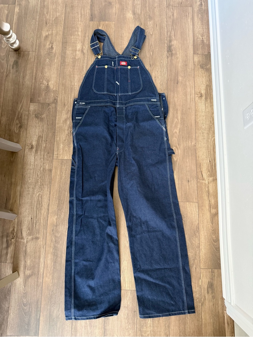 Dickies Men's Indigo Relaxed Denim Overalls